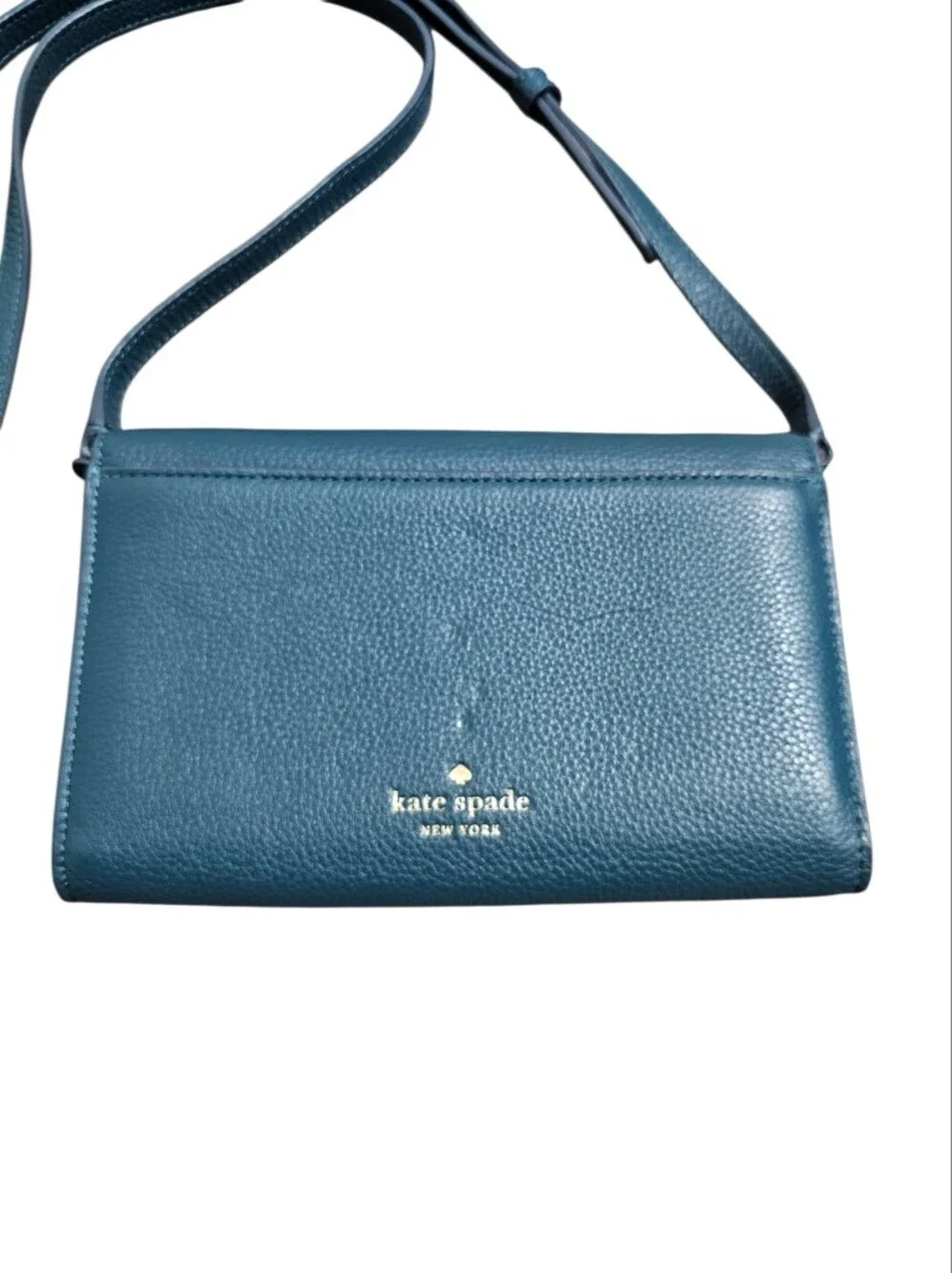 Kate Spade Small Teal Blue Leather Crossbody Bag